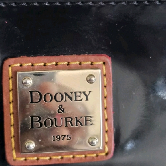 VTG Dooney & Bourke Satchel Handbag Patent Leather Black Nina Large Y2k - Picture 10 of 14